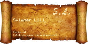 Svimmer Lili névjegykártya